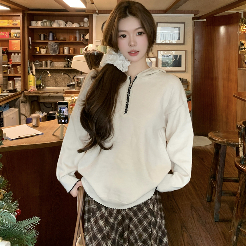 【送运费险】慵懒连帽毛衣针织衫