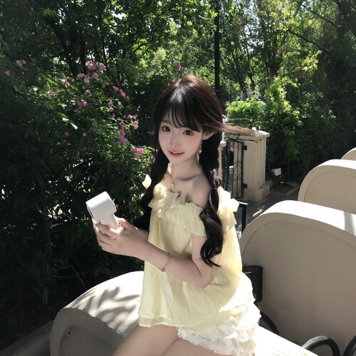 '海盐假日'夏季甜美一字两穿吊带