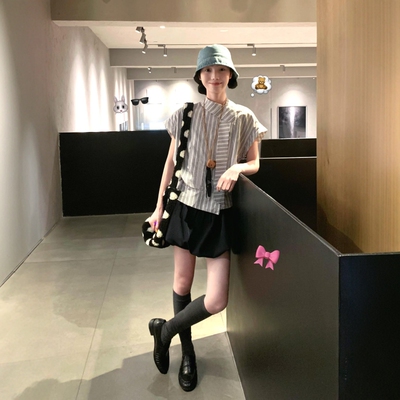 【赠送运费险】不规则无袖衬衫女