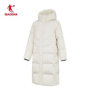 乔丹长款羽绒服女款冬季2025新款巨好看过膝加厚保暖防寒连帽外套