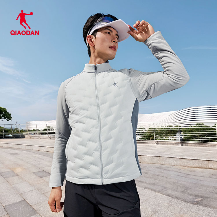 乔丹梭织羽绒马甲男2025冬季保暖跑步综训运动马夹男QDBKD3254049