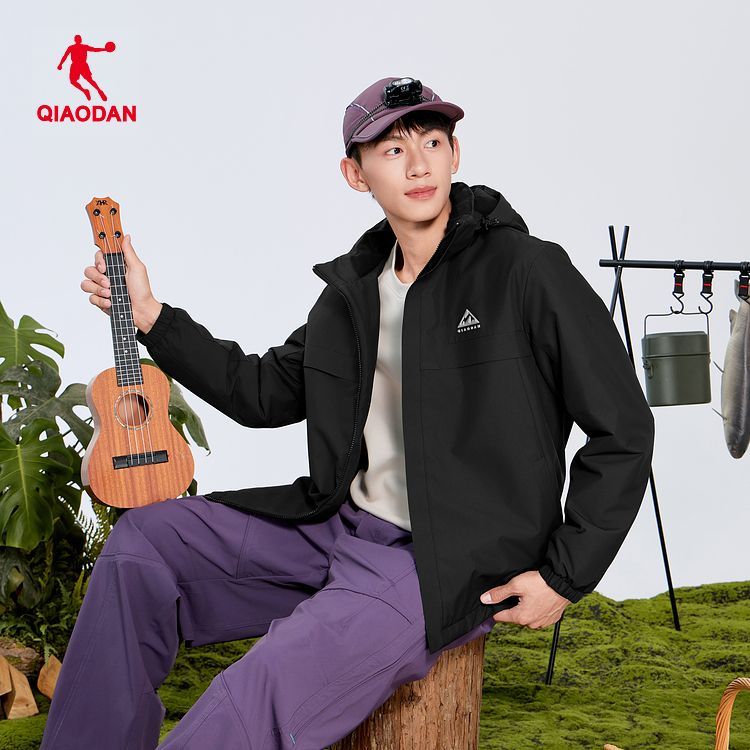 乔丹梭织外套男款秋冬2025新款短棉服防风防泼水宽松运动户外风衣