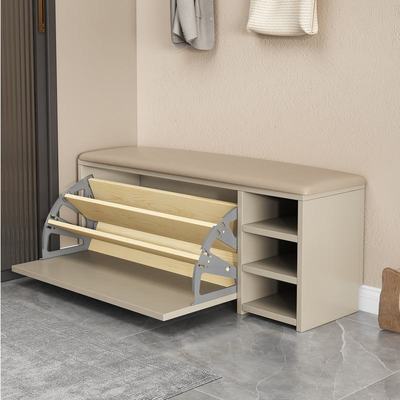 换鞋凳家用门口可坐带翻斗软包坐垫矮鞋柜可收纳入户玄关穿鞋凳子