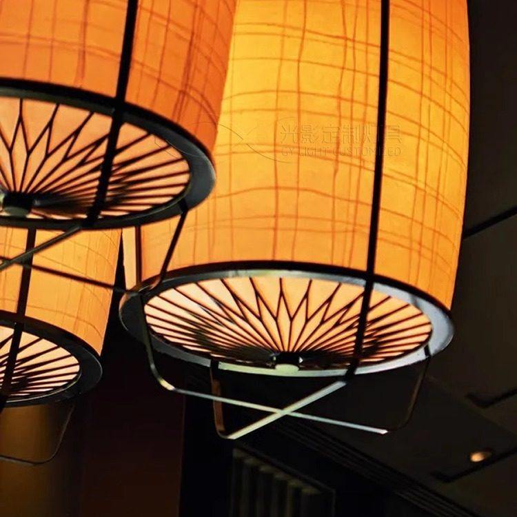 Aman Kyoto禅意装饰鸟笼侘寂餐厅布艺吊灯笼新中式设计师布罩吊灯,家装灯饰光源,餐厅吊灯,淘宝优惠券,粉丝福利购,淘宝优惠卷