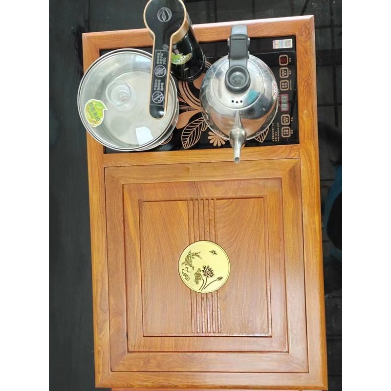 86M0刺猬紫檀鸡翅木花梨木实木嵌入式茶盘板漏水茶几中间茶桌家用