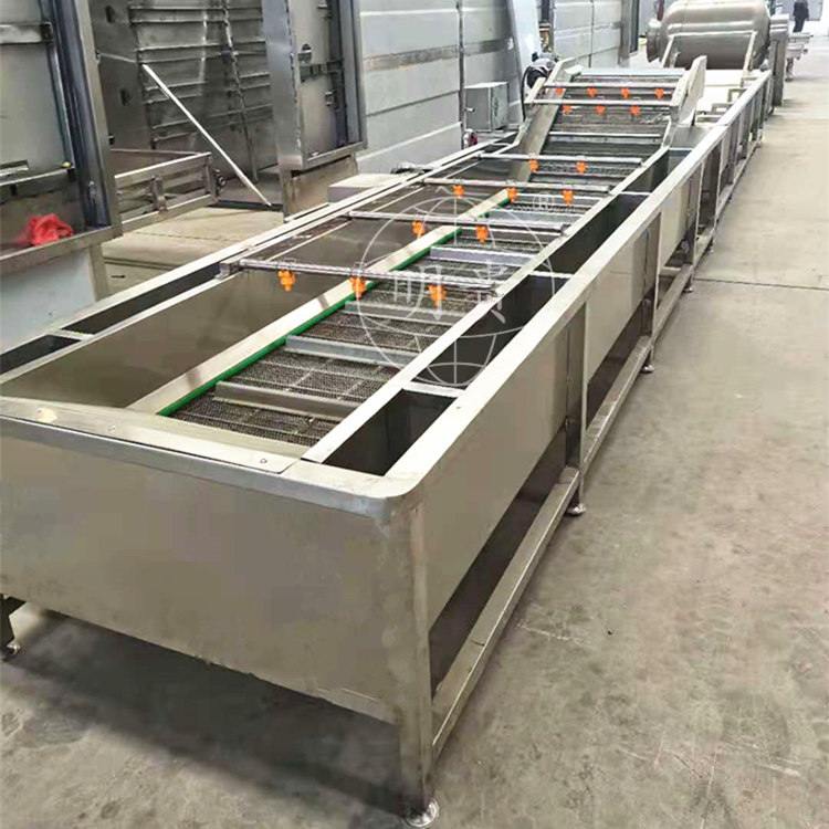 秋葵菠菜杀青线空心菜木耳气泡清洗机鼓泡式果蔬清洗流水线