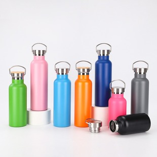 跨境亚马逊美式大口瓶运动真空手提户外便携水壶不锈钢304保温杯