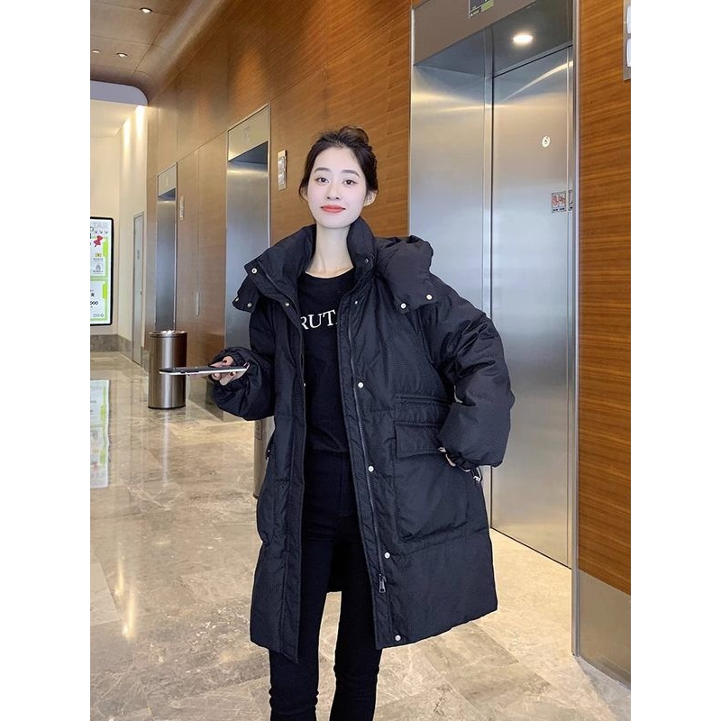 大码2025冬季新款女中长款羽绒棉服小众高级感时尚显瘦加厚棉衣潮
