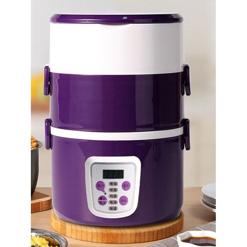 迈凯菲电热饭盒304内胆电热饭盒蒸煮饭盒蒸饭煲汤迷你电饭煲2L