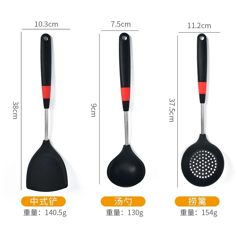 品质硅胶铲不粘锅专用铲炒菜铲套装耐高温汤勺锅铲煎铲饭勺防烫设