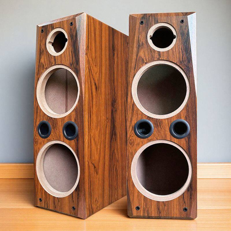 双8寸无源落地音箱硬壳木质喇叭 三分频音响改装箱下出音孔款