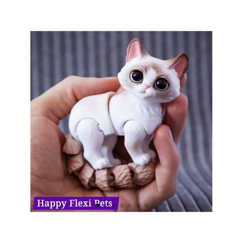 跨境3d打印可爱小猫咪尾巴关节可动儿童礼物玩具模型车摆件厂家