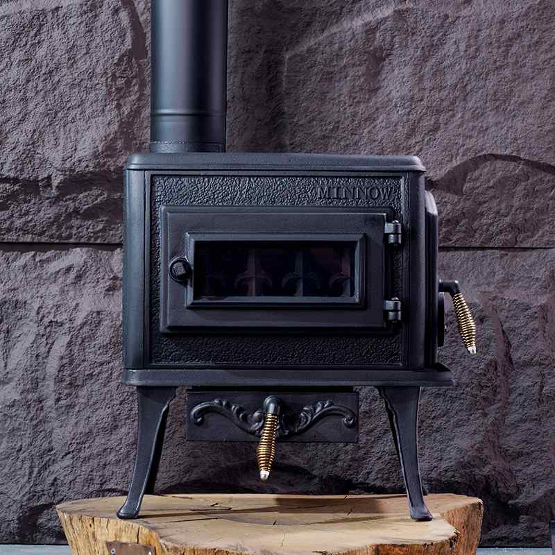 纽波特FS501铸铁真火燃木独立式壁炉民宿别墅自建房用烧柴取暖器