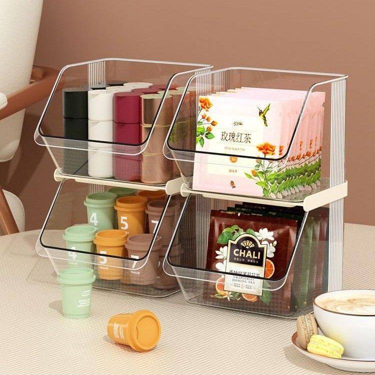 化妆品收纳盒轻奢塑料透明置物架茶咖啡架多功能吧台包零食收纳,收纳整理,化妆品收纳架,淘宝优惠券,粉丝福利购,淘宝优惠卷