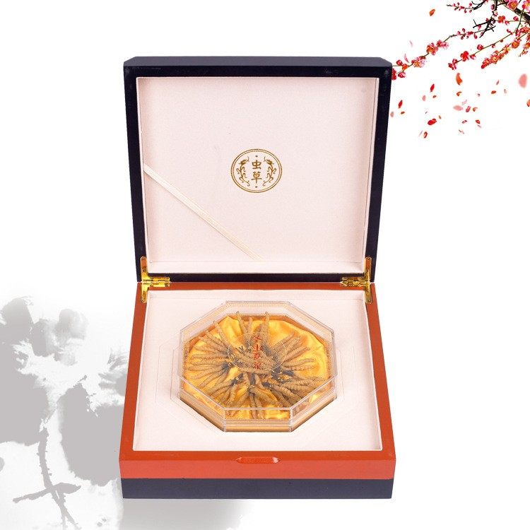 虫草漆木包装礼盒虫草虫草贴金礼盒礼盒木盒定制漆盒批发木外