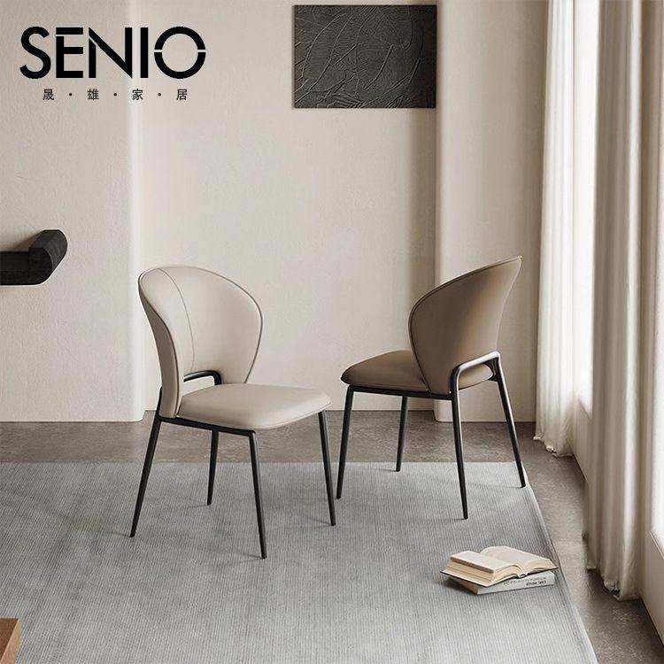 轻奢餐椅现代简约家用椅子靠背椅酒店餐厅皮艺高端洽谈设计师式意
