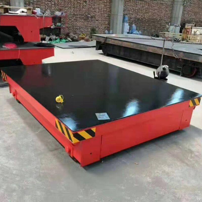 厂区轨道式电动地平车 车间仓库货物运输平板运输车