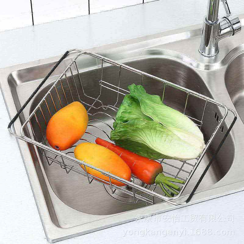 新品 水槽沥水架不锈钢沥水篮洗菜盆碗池伸缩滤水篮厨房碗碟置物,厨房/烹饪用具,水槽置物架,淘宝优惠券,粉丝福利购,淘宝优惠卷