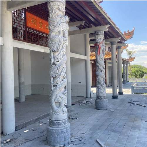 青石花岗岩石龙柱公园立式石雕龙柱子景观文化柱雕塑雕刻景观雕塑
