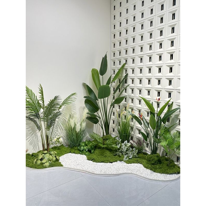 仿真绿植造景组合植物假树盆栽室内楼梯景观橱窗装饰场景摆件轻奢