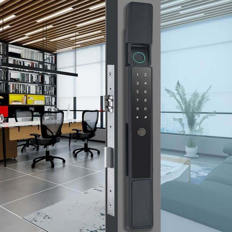 H6断桥铝指纹锁密码锁铝合金窄边框门刷卡电子锁推拉平移智能门锁,基础建材,入户门智能锁,淘宝优惠券,粉丝福利购,淘宝优惠卷