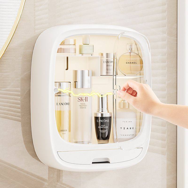 新品 化妆品收纳盒壁挂式卫生间收纳免打孔浴室洗漱台透明置物架,家装主材,化妆品架,淘宝优惠券,粉丝福利购,淘宝优惠卷