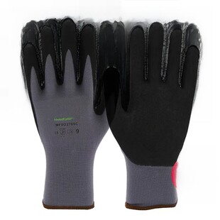 Qs强生公司15针氨纶丁腈磨砂劳保手套耐磨防滑机械维护施工现场物