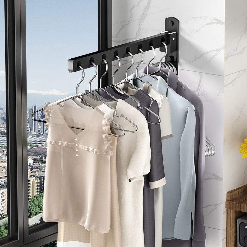 不锈钢晾衣架阳台多功能晾晒架免衣架壁挂跨境折叠浴室打孔架收纳,收纳整理,置地/升降晾晒衣架,淘宝优惠券,粉丝福利购,淘宝优惠卷