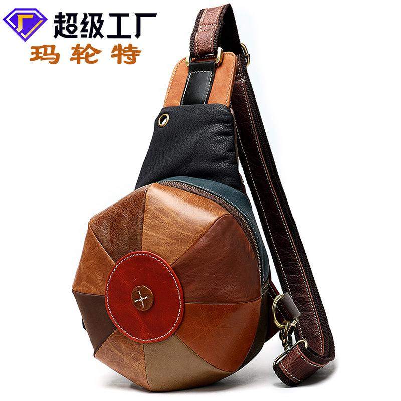 新品 真皮女包新款胸包 时尚女包包潮流拼接胸包 户外耳机孔单肩,箱包皮具/热销女包/男包,胸包,淘宝优惠券,粉丝福利购,淘宝优惠卷