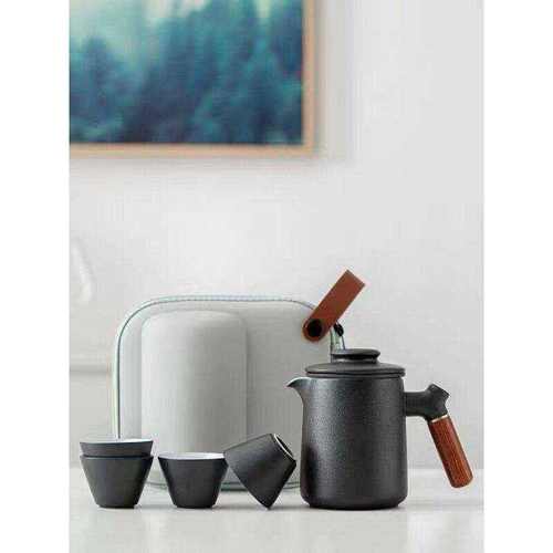 创意一壶四杯户外陶瓷茶壶便携式套装功夫快烫旅行防杯客茶具泡