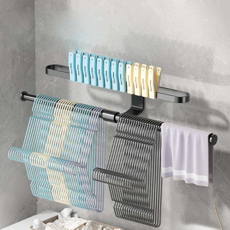 衣架收纳神器阳台置物架晾晒家用打孔可折叠墙上整理不锈钢挂钩免,收纳整理,阳台置物架,淘宝优惠券,粉丝福利购,淘宝优惠卷