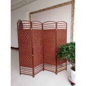 草编藤编屏风手工折叠隔断实木时尚 酒店玄关客厅卧室移动折屏简约