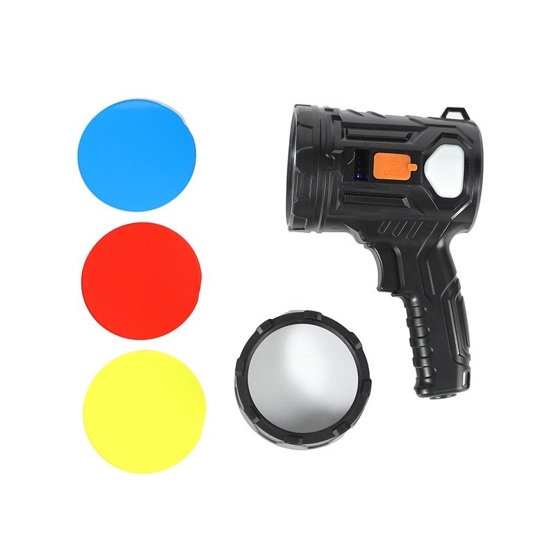 跨境户外led强光探照灯新款USB大功率户外工作充电远灯射灯批发