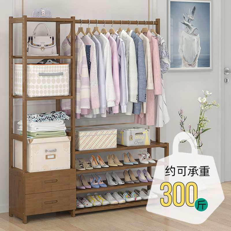 简易衣帽架鞋架一体组合多功能门厅落地起挂衣架批一件衣架置物架