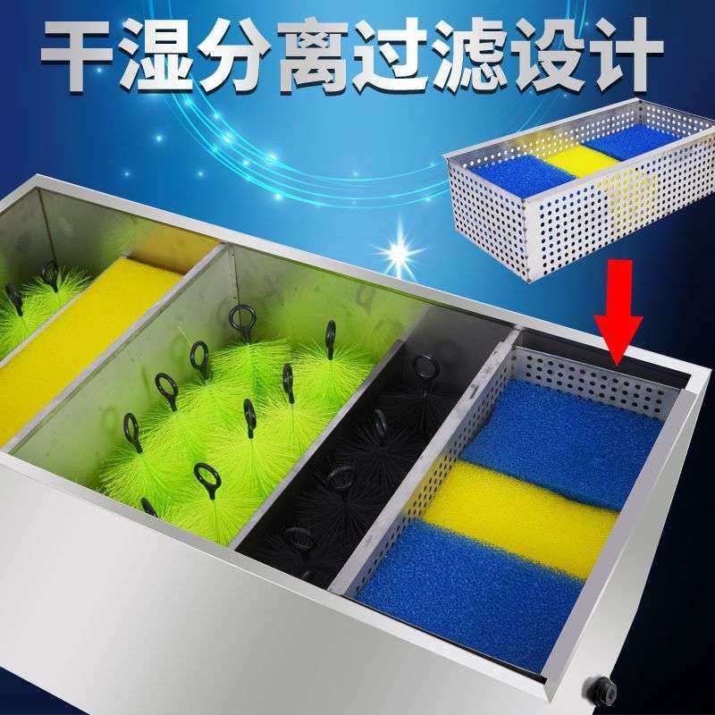 新型不锈钢鱼池过滤器外置水循环过滤系统户外大型过滤箱净水设备