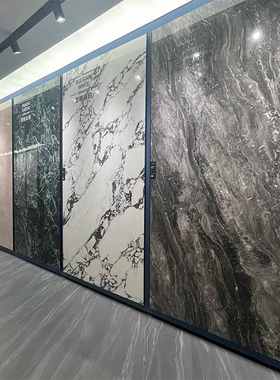 1600x3200x6mm广东岩板电视背景墙新中式轻奢别墅自建房全屋定制