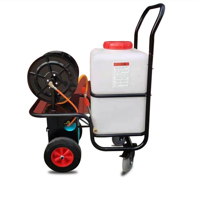 手推式充电打药机 果园大棚用自动回管高压喷雾器 推车电动打药车
