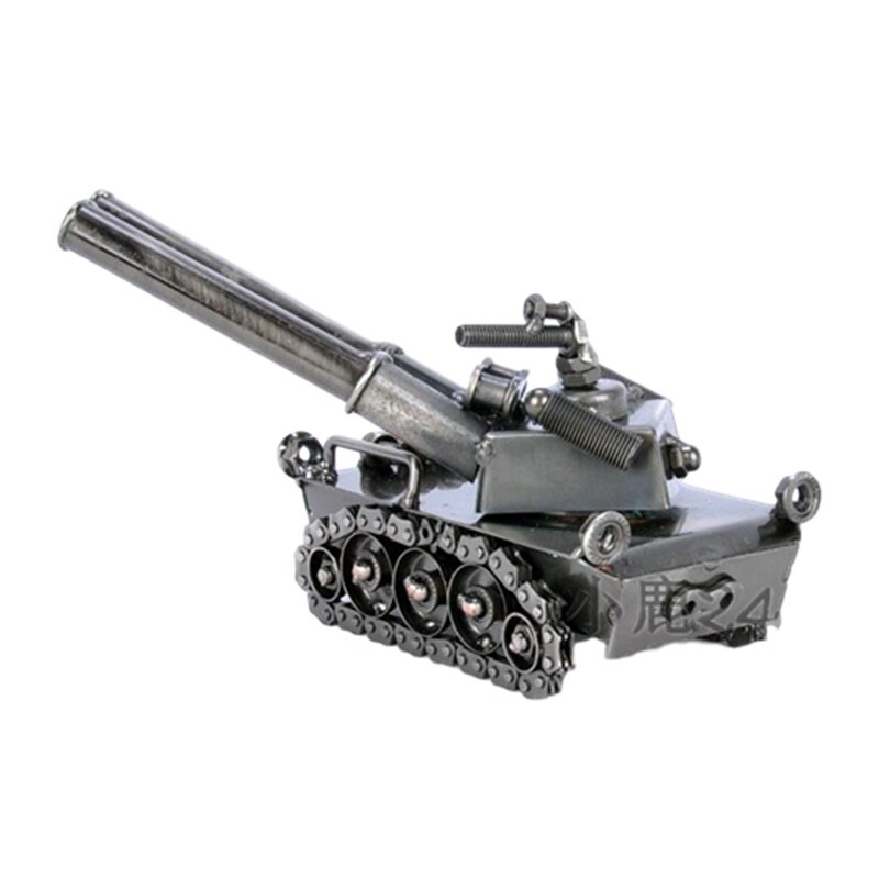 手工艺品铁艺坦克模型装甲车家居摆件创意金属装饰品双筒大炮包邮