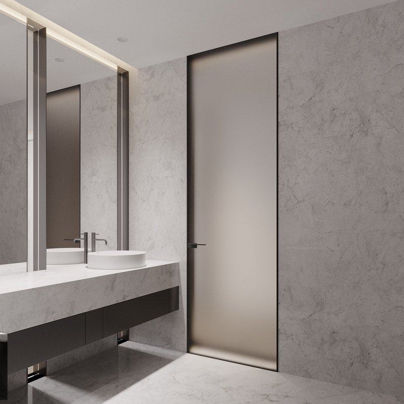 极简玻璃门无框隐形门卫生间极窄洗手间门浴室门静音厨房门窄边框,全屋定制,卫生间门/厕所门,淘宝优惠券,粉丝福利购,淘宝优惠卷