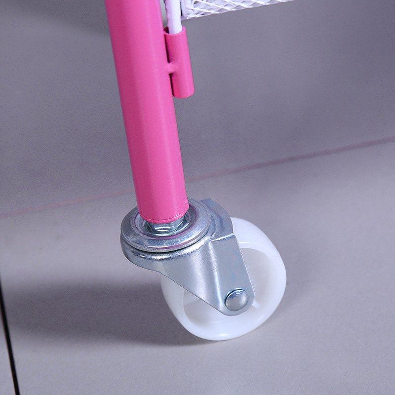 可移动蜂巢网化妆品展示架四层架手推车五金多层落地收纳架可拆卸