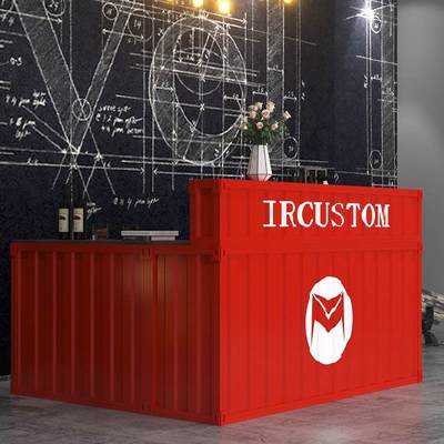 复古金属工业风收银台吧台集装箱烤肉店餐吧服装店前台接待台转角