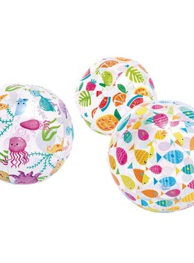 新品 intex 59040图案沙滩球互动 儿童海滩球戏水玩具球充气球