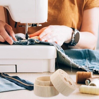 Wooden Storage Small Round Sewing Mark Buckle Ring