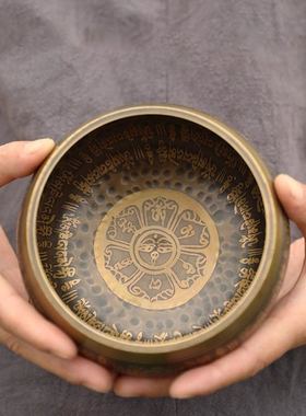 梵木果颂钵佛音钵尼泊尔手工瑜伽冥想钵音碗梵音钵静心钵铜磬摆件