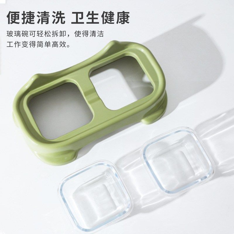 Z捂脸猫玻璃双饭盆打翻碗猫咪猫咪狗防碗碗犬小型宠物食盆碗猫,宠物/宠物食品及用品,宠物智能碗,淘宝优惠券,粉丝福利购,淘宝优惠卷