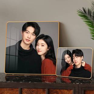 做相框摆台水晶打印加制作情侣全家福婚纱照相片画框相簿diy