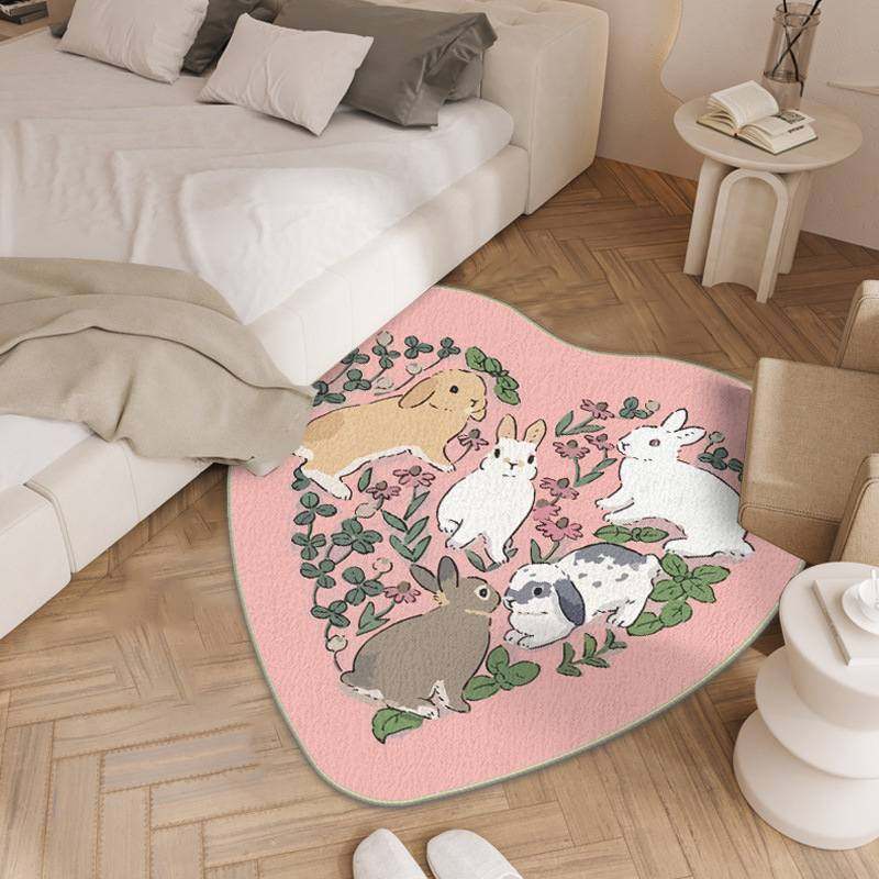 新款兔兔童话仿羊绒圆形地毯毯垫坐垫地卧室可爱少女萌床边椅宠吊,居家布艺,床边毯,淘宝优惠券,粉丝福利购,淘宝优惠卷