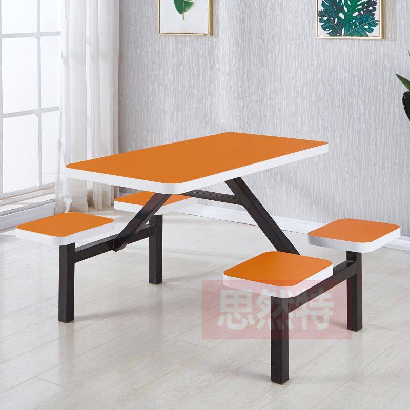 批发学校工厂食堂连体快人8餐桌椅4人饭堂组合餐桌椅员工6人