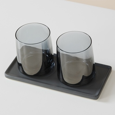 双人漱口杯家用刷牙洗漱杯三口牙具高档一家套装牙缸杯子情侣牙刷