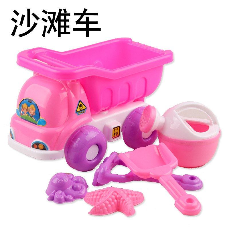 夏季热卖儿童卡通沙滩车玩具戏水玩具玩具沙批发小孩沙滩车玩玩沙